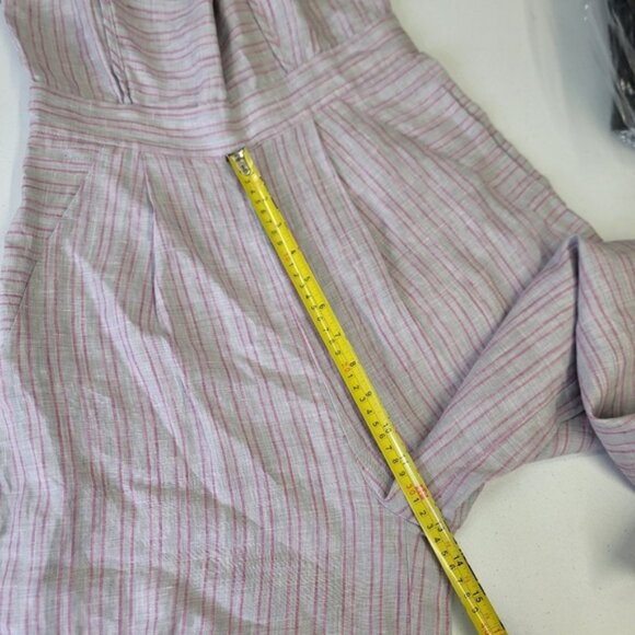 Anthropologie Stripe ruffle linen wideleg jumpsuit - Picture 13 of 13